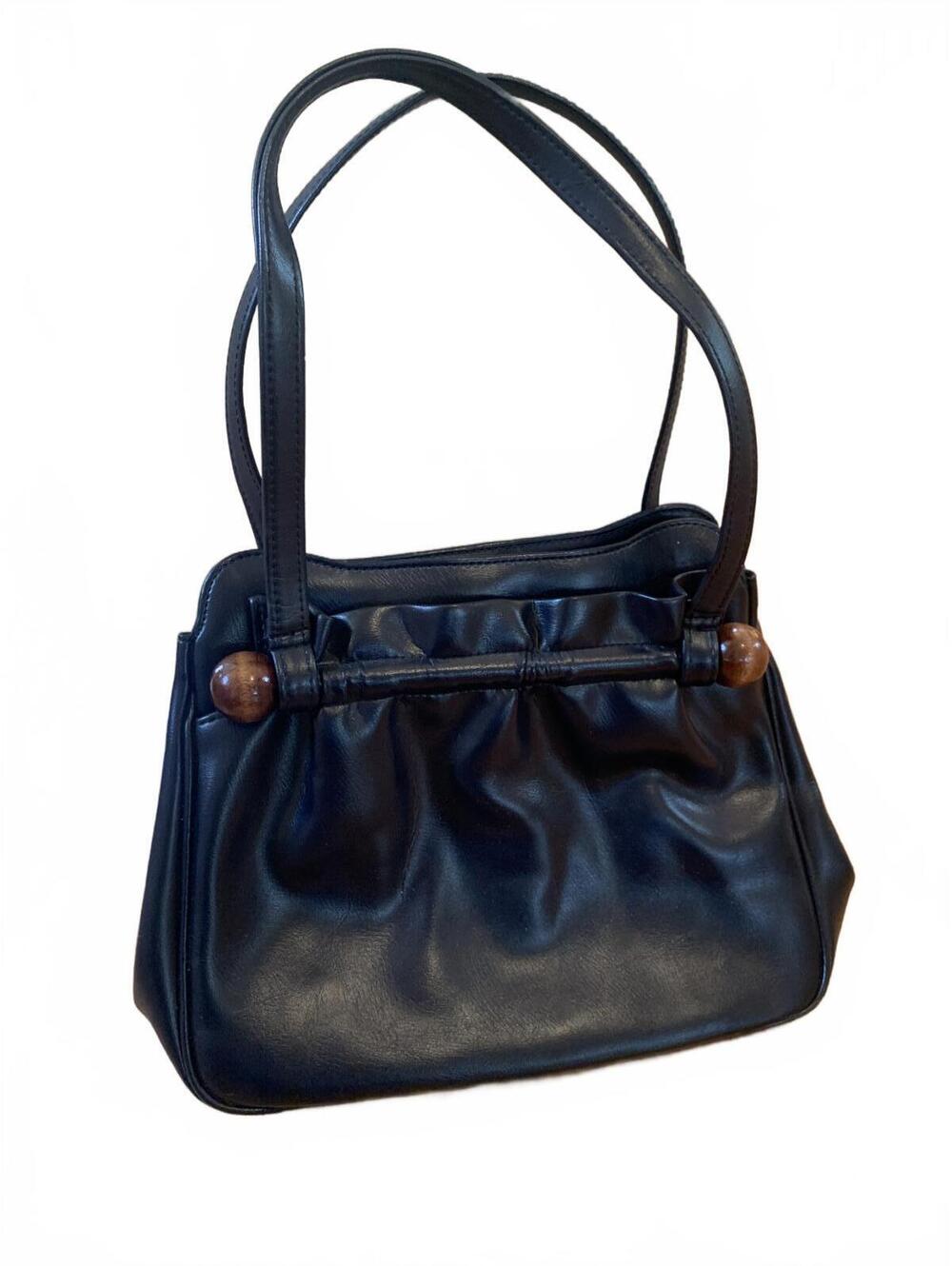 Vintage Handbag with Wooden Accent Beads